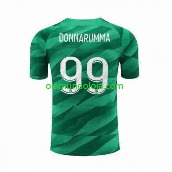 Camisola Paris Saint-Germain Donnarumma 99 Guarda-redes Homem Equipamento Primeiro 2023-2024 Manga Curta